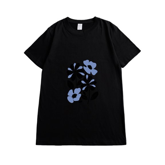 Cotton Crew Neck Short Summer Shirts For Women Loose Short Sleeve Regular