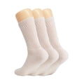 thumbnail image 1 of Cotton Crew Socks for Women Ecru 3 Pairs Size 9-11, 1 of 8