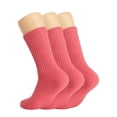 thumbnail image 1 of Cotton Crew Socks for Women Flower 3 Pairs Size 9-11, 1 of 8