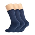 thumbnail image 1 of Cotton Crew Socks for Women Indigo Blue 3 Pairs Size 9-11, 1 of 8