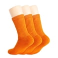 thumbnail image 1 of Cotton Crew Socks for Women Orange 3 Pairs Size 9-11, 1 of 8