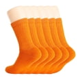thumbnail image 1 of Cotton Crew Socks for Women Orange 6 Pairs Size 9-11, 1 of 8
