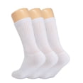 thumbnail image 1 of Cotton Crew Socks for Women White 3 Pairs Size 9-11, 1 of 8