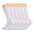thumbnail image 1 of Cotton Crew Socks for Women White 6 Pairs Size 10-13, 1 of 8