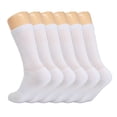 thumbnail image 1 of Cotton Crew Socks for Women White 6 Pairs Size 9-11, 1 of 8