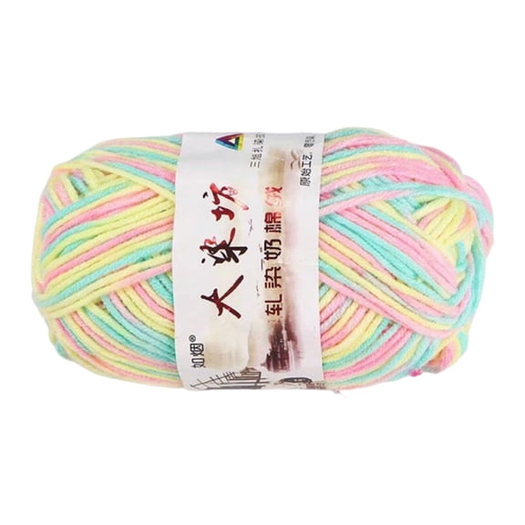 Cotton Crochet Diy Yarn, Soft Wool Blend Thread for Sweater Knitting, Hand Weaving Line for Scarves Hats, Art Craft Supplies, Skein, Ball of Yarn *1