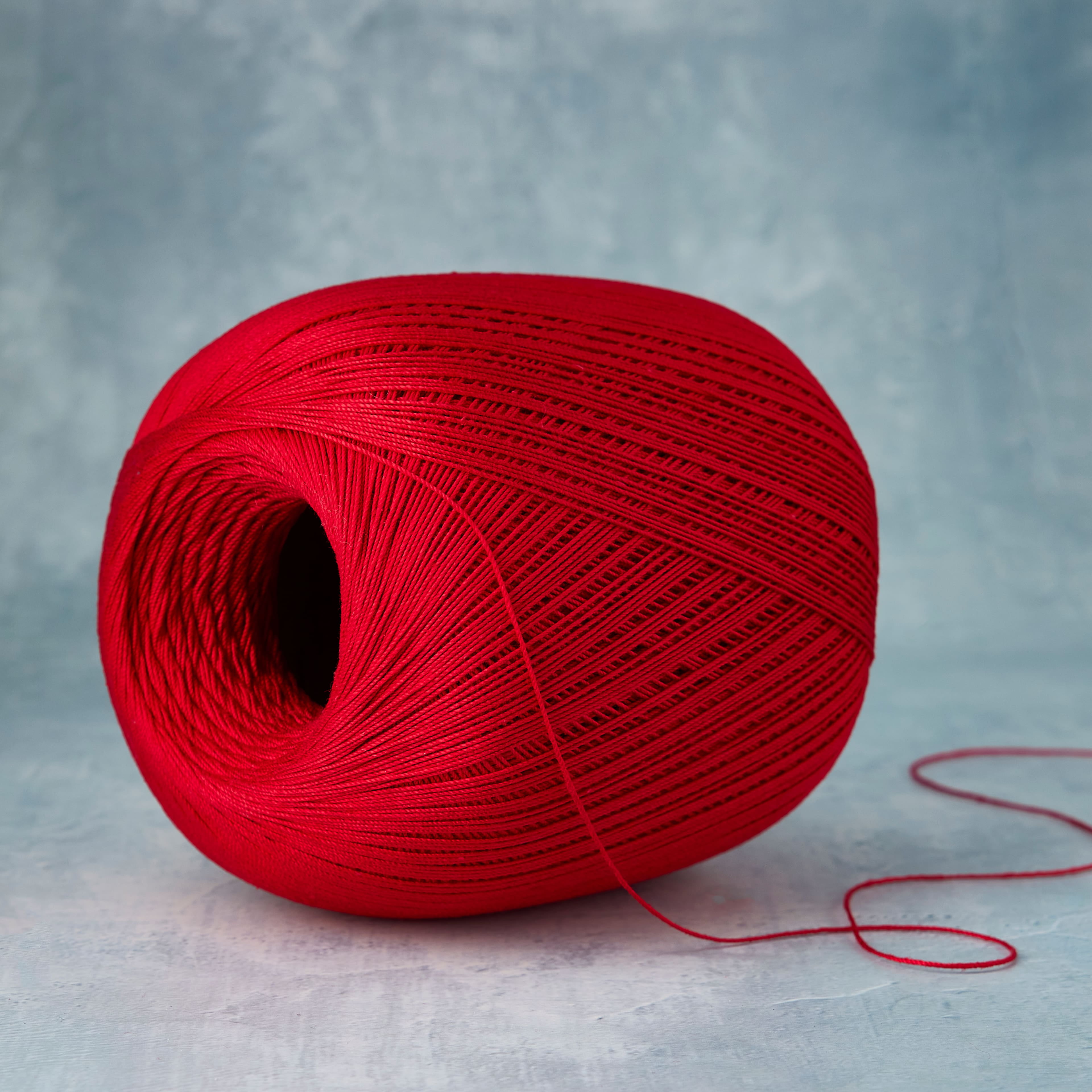 Loops & Threads Cotton Crochet Thread - Thread for Knitting, Crochet, Weaving, Arts & Crafts - Red, Bulk 12 Pack