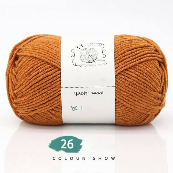 Cotton Crochet Yarn,100g Soft Hand Knitting Yarn for DIY Sweaters, Scarves, Blankets, Machine Washable, Medium Weight,Y