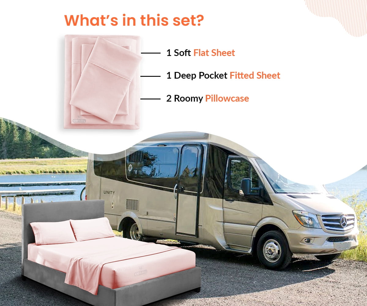 Cotton Cult NY RV Bunk Crib 1000 TC Egyptian Cotton Camper 4Pcs Hotal