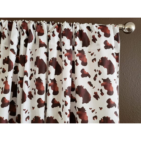 Cotton Curtain Animal Print Cow Spots 58 Inch Wide