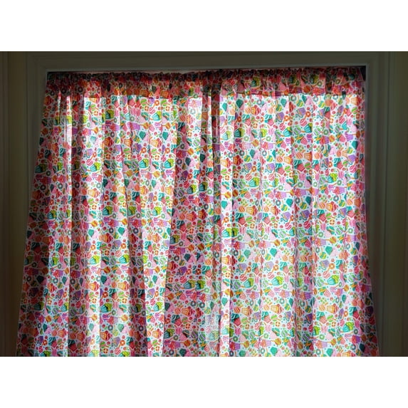 Cotton Curtain Cupcakes Print 58 Inch Wide Birthday Graduation Celebration