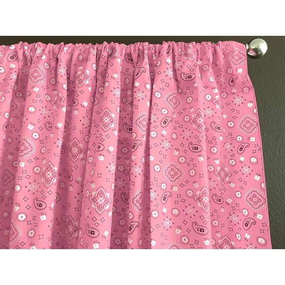 Cotton Curtain Floral Paisley Bandanna Print 58 Inch Wide Pink