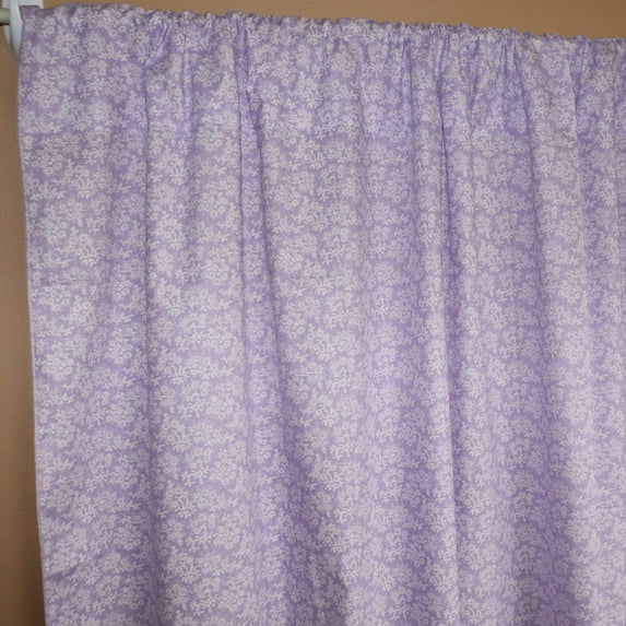 Cotton Curtain Floral Print 58 Inch Wide Botanic Flower-Pattern Lavender