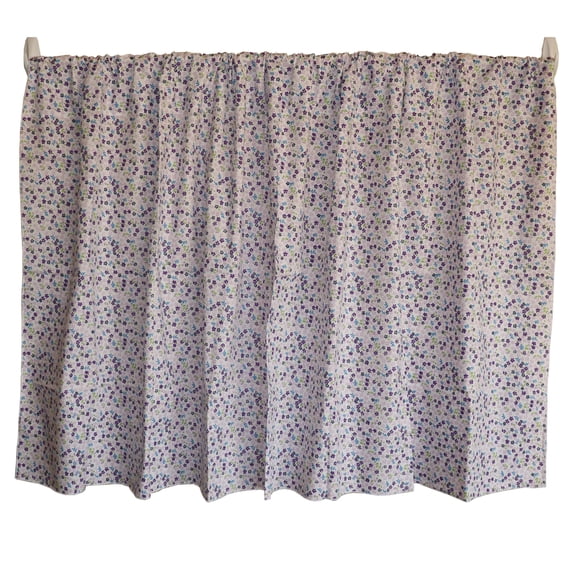 Cotton Curtain Floral Print 58 Inch Wide Small Flowers Allover Purple on White