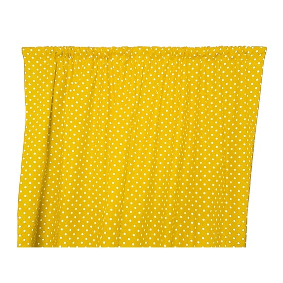 Cotton Curtain Polka Dots Print 58 Inch Wide / Small Dots White on Yellow
