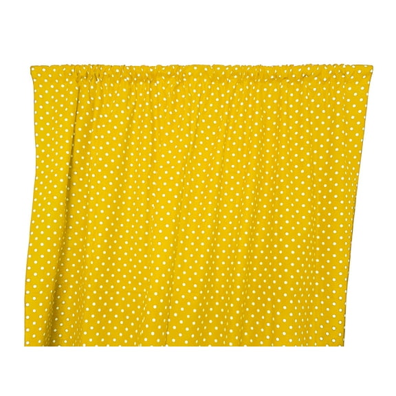 Cotton Curtain Polka Dots Print 58 Inch Wide / Small Dots White on Yellow