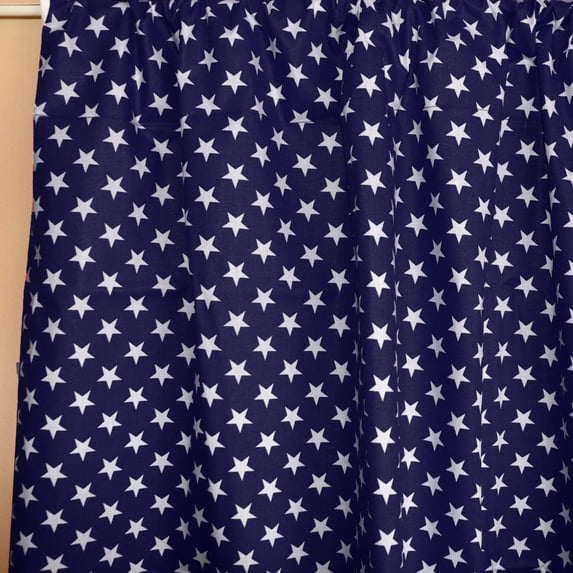 Cotton Curtain Stars Print 58 Inch Wide Navy