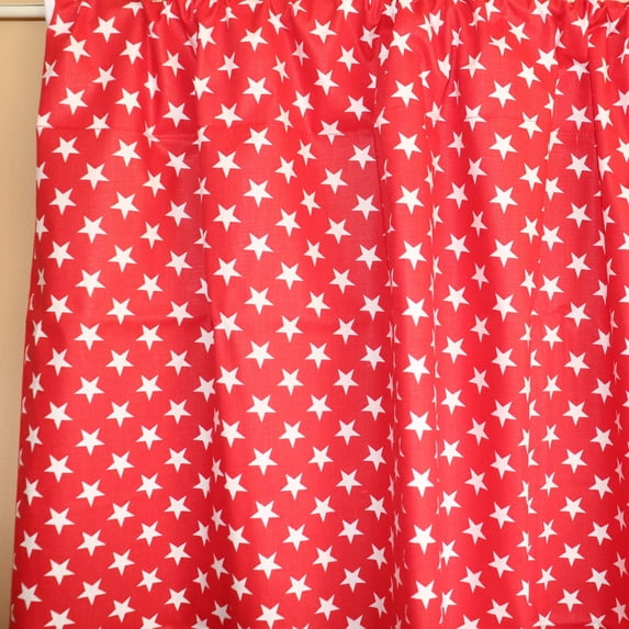 Cotton Curtain Stars Print 58 Inch Wide Red