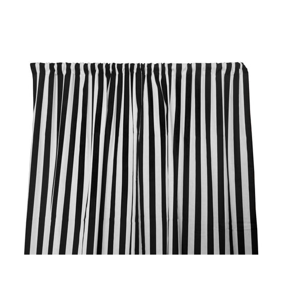 Cotton Curtain Stripe Print 58 Inch Wide /1 Inch Stripe Black and White