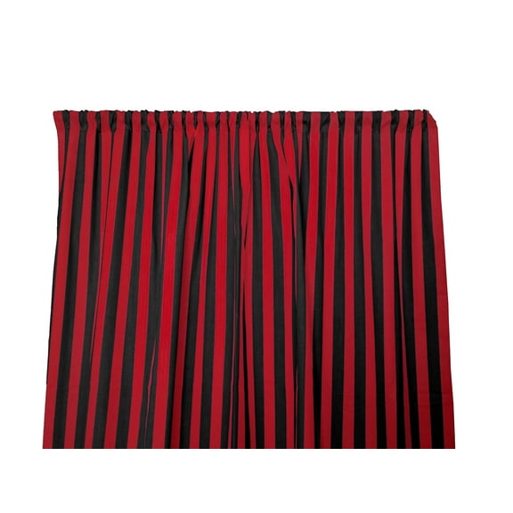 Cotton Curtain Stripe Print 58 Inch Wide /1 Inch Stripe Red and Black