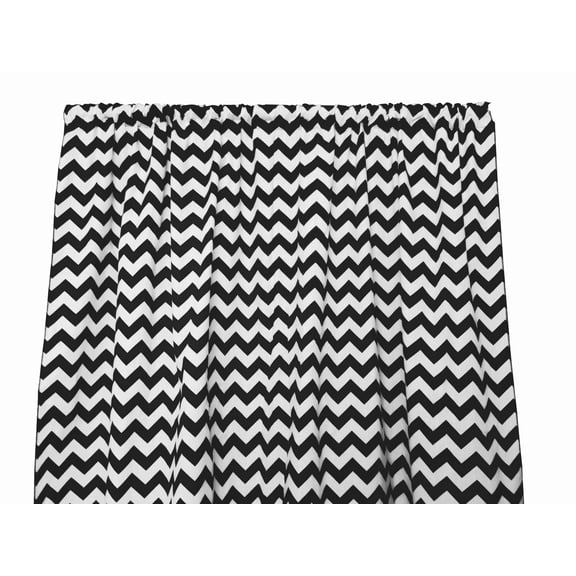 Cotton Curtain Zig-zag Chevron Print 58 Inch Wide Black