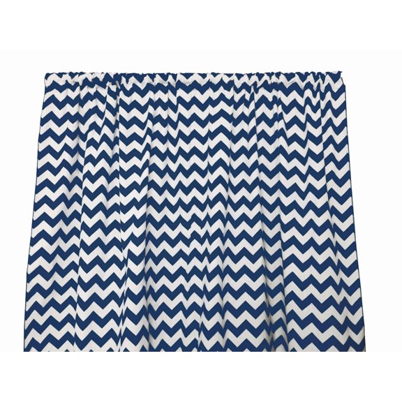 Cotton Curtain Zig-zag Chevron Print 58 Inch Wide Navy