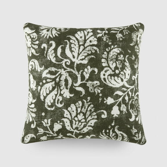 Cotton Decorative Throw Pillow in Distressed Floral by Comfort Canopy