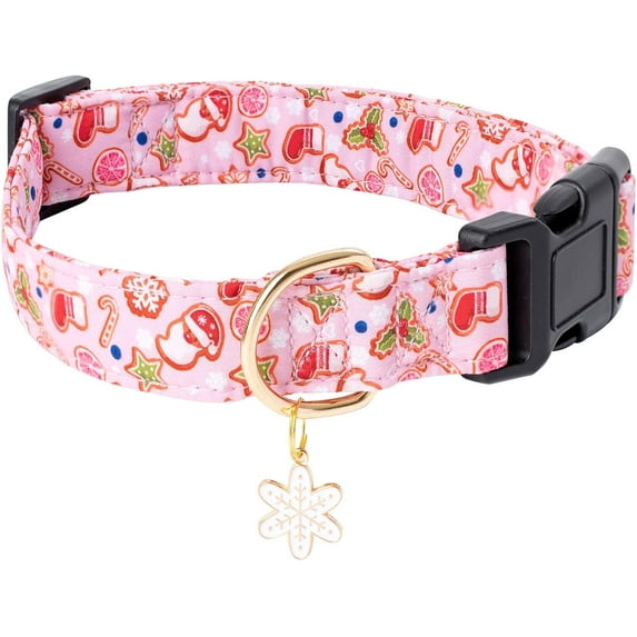 Cotton Designer Dog Collar Christmas Cute Flower Dog Collar Suitable for Female Dogs Small Dogs Medium Dogs Large Dogs with Flower Ornaments