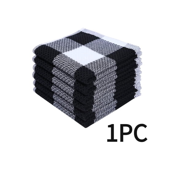 Cotton Dishcloths and Thickened Weave, Super Absorbent Kitchen Towels for Heavy Duty Cleaning and Stain Removal, Reusable Dish Rags Black