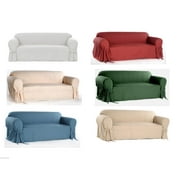 Cotton Dock Round Arm Slipcover for Sofa, Loveseat and Chair