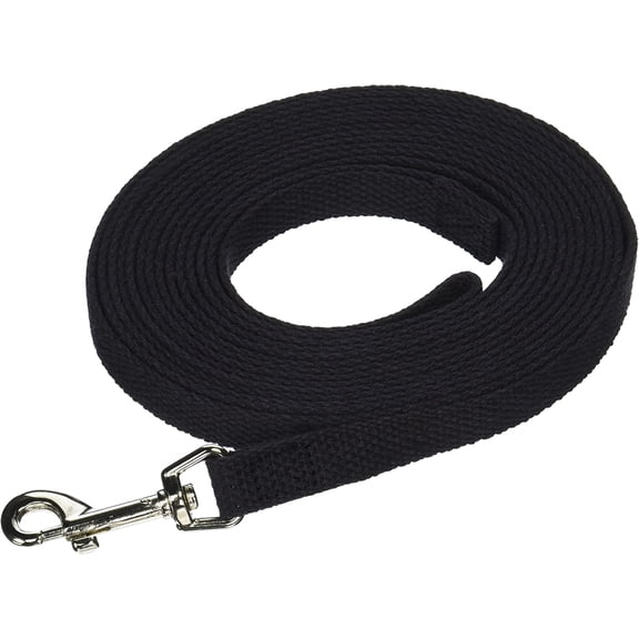 Cotton Dog Training Lead, 50ft, Red, Soft Woven Dog Training Leash for Obedience, Recall, and Control Training