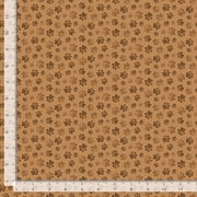 Cotton Dogs Canines Paws Pawprints Tracks Dear Stella Ruff Day Birch Anything is Pawisible Brown Cotton Fabric Print by the Yard STELLA-D3029-BIRCH