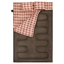 Cotton Double Sleeping Bag for Adults, 2 Person Cold Weather Queen Size Flannel Sleeping Bags for Camping, Black/Navy Blue