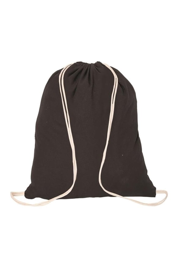 Cotton Drawstring Bag - Black
