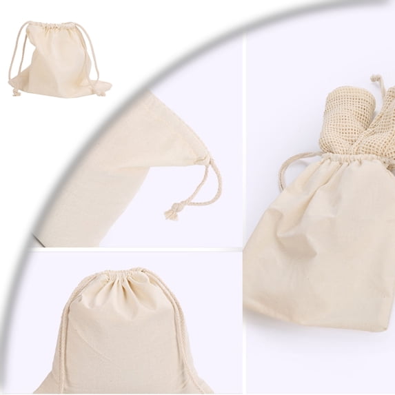 Cotton Drawstring Bag, Cotton Canvas Drawstring Backpack Foldable Sports Gym Bag for Women Men Gym Sports Trip
