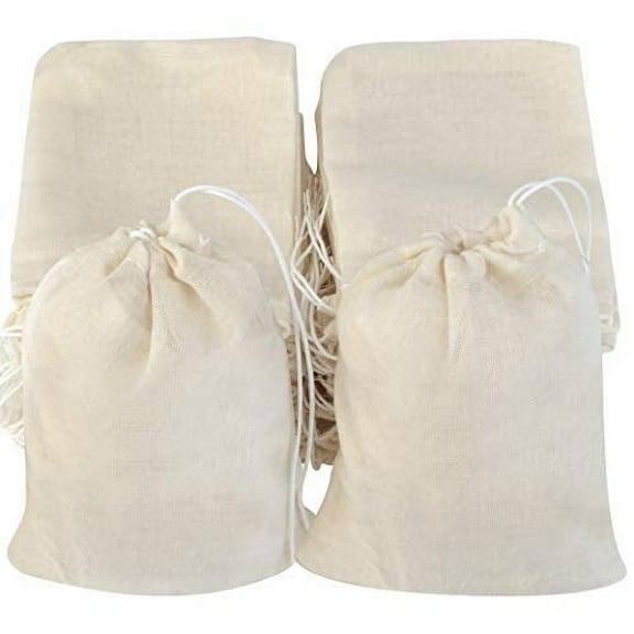 Cotton Drawstring Bags, Reusable Muslin Bag Natural Cotton Bags with Drawstring Produce Bags Bulk Gift Bag Jewelry Pouch for Party Wedding Home Storage, Natural Color (4 x 3 inches)