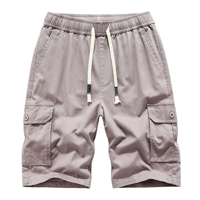 Mens cotton drawstring shorts with pockets deals