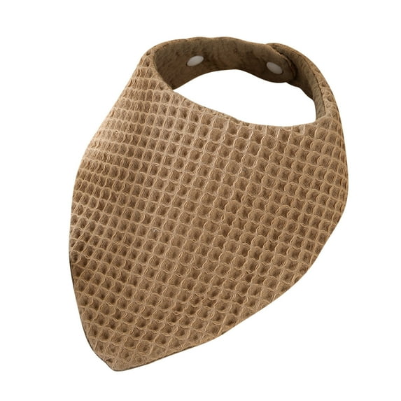 Cotton Drool Bibs Baby Triangle Bandana Bib Infant Waffle Muslin Bibs Absorbent Feeding Teething Bibs Saliva Towel, Coffee