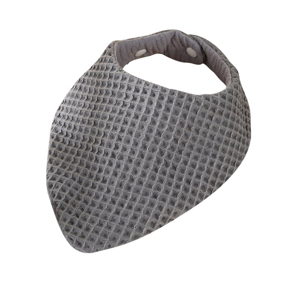 Cotton Drool Bibs Baby Triangle Bandana Bib Infant Waffle Muslin Bibs Absorbent Feeding Teething Bibs Saliva Towel, Dark Gray