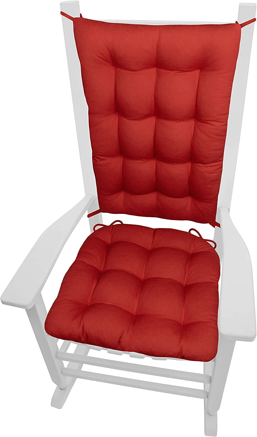 Cotton Duck Red Rocking Chair Cushions Standard Latex Foam Fill