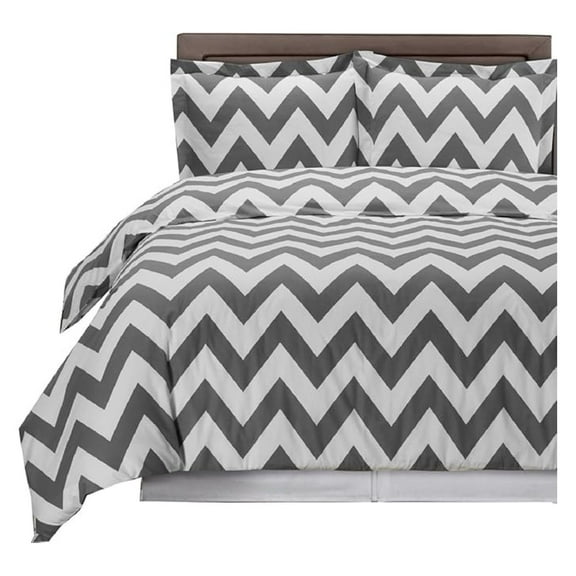 Cotton Duvet Cover Set - Twin/Twin XL, Grey & White Reactive Print, 2pc Bedding Set