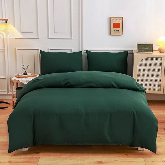 Cotton Duvet Cover and Bedsheet Set - Queen Size 4-Piece Bedding with Soft Washed Finish for Breathable, Comfortable Sleep