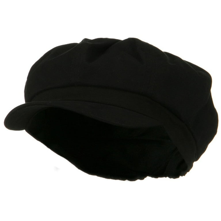 Cotton Elastic Big Size Newsboy Cap - Black 2XL-3XL Cotton Elastic Big Size Newsboy Cap - Black 2XL-3XL