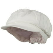 قطن مرن كبير الحجم Newsboy Cap - أبيض 2XL-3XL