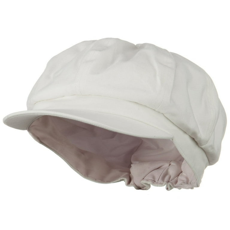 Cotton Elastic Big Size Newsboy Cap - White XL-2XL - Walmart.com