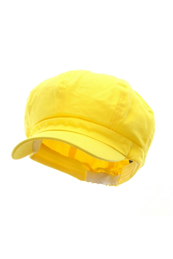 Cotton Elastic Big Size Newsboy Cap - Yellow XL-2XL