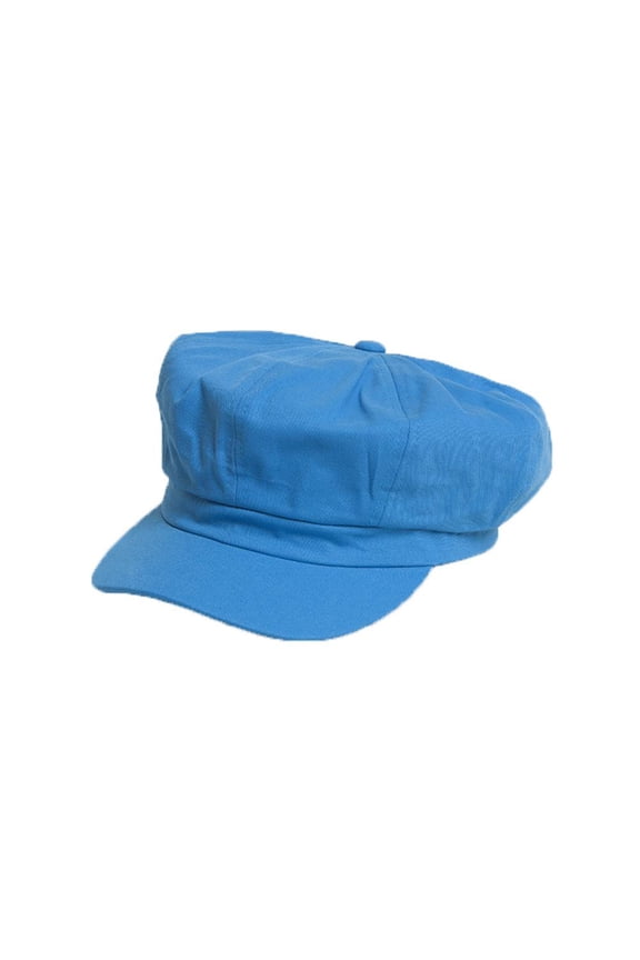 Cotton Elastic Newsboy Cap-Cerulean Blue