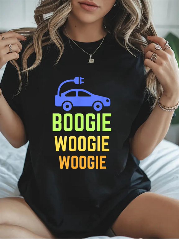 Cotton Electric Car - Funny EV Shirt - Electric Vehicle Shirt Casual Graphic Daily T-Shirt
