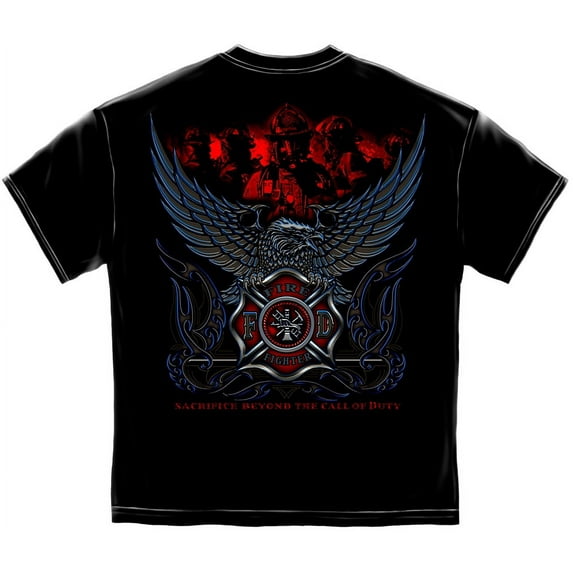 Cotton Elite Breed Chrome Eagle Firefighter T-Shirt