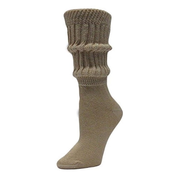 Cotton Extra Heavy Super Slouch Socks 2 Pack - (9-11,Beige)